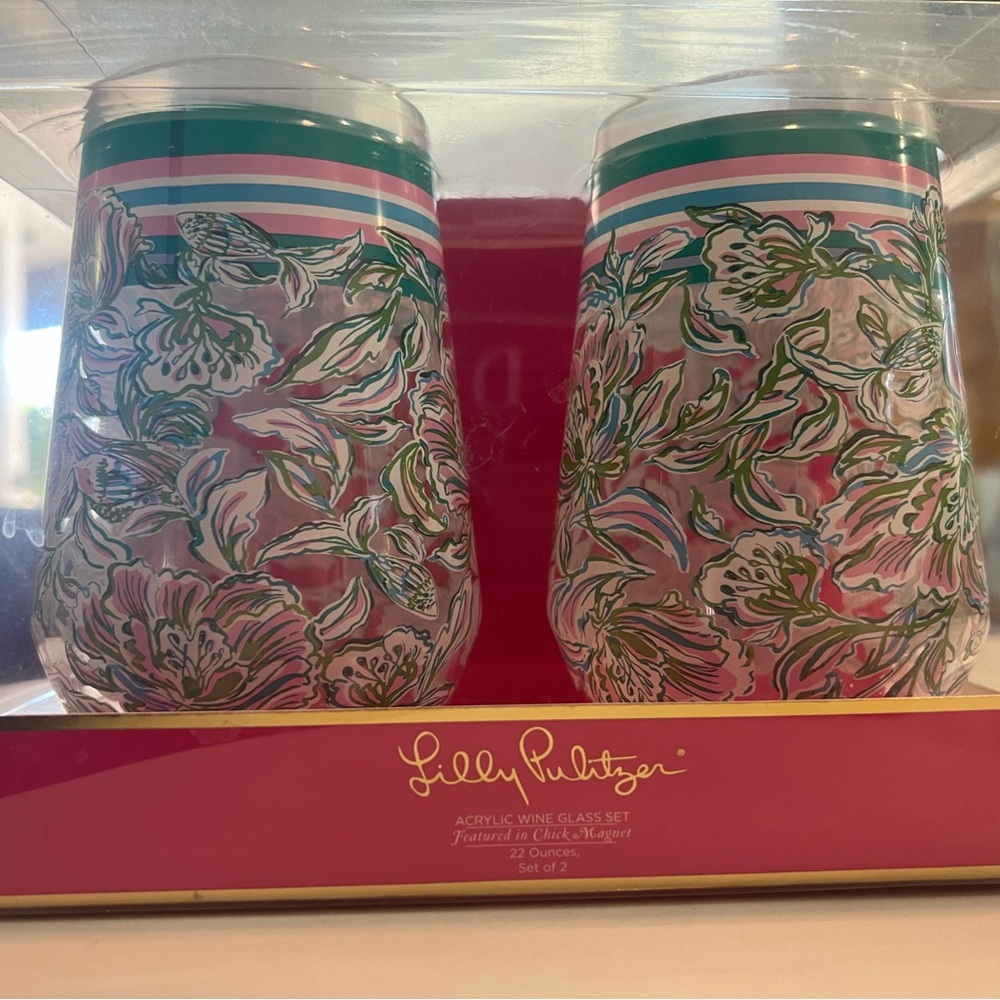 Lilly Pulitzer Carylic Wine Glasses